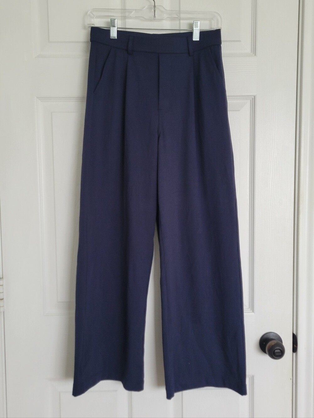 Halara Flex High Waisted Pleated Wide Leg Work Pants In Navy